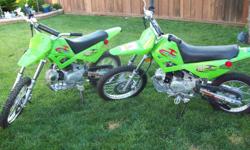 Great bikes for everyones enjoyment in the family
The 90cc engine allows these bikes to reach around 65MPH!
Rarely used and in great condition. These bikes have semi-auto shifting (no clutch)
4 stroke engine with 4 gears.