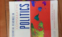 FOR SALE:UNIVERSITY OF OTTAWA TEXTBOOKThird EditionESSENTIALS OF COMPARATIVE POLITICSPatrick H. O'Neil&Third EditionESSENTIALS READINGS IN COMPARATIVE POLITICSPatrick H. O'Neil & Ronald RogowskiEXCELLENT CONDITION.NO HIGHLIGHTER MARKSNO BENT PAGES.Price