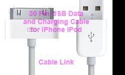3 feet 30 pin USB Cable Charging For iPhone 4 4S i Pad 2 i Pod Nano
This 3 ft USB 2.0 cable connects your iPad/iPhone/iPod ? directly or through a Dock ? to your computer's USB port for efficient syncing and charging or to the Apple USB Power Adapter for