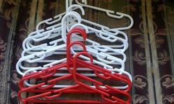 White and red, perfect condition children's hangers