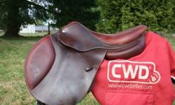 2010 CWD Classic close contact jumping saddle for sale. 16.5 seat, size1 flap, pro panel to fit many horses. Dark grain leather with Calfskin seat and knee rolls. In new condition! asking and Appraised by CWD rep at $3500.00.