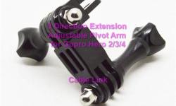 3 Direction Extension Adjustable Pivot Arm for Gopro Hero 2/3/4
-This 3 direction adjustable pivot arm set maximizes mounting needs of Gopro
-Make your Gopro extend in different angles.
-Can also be used with any other adapters like gopro mount, helmet