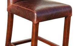 3 - Distress Brown Leather Counter Stool in 26" Seat Height
(Brand new in Box, limited quantity)
Elegant looking comfortable leather counter stool, Made of genuine Cow-Hide leather in distress finish, kiln dried solid hardwood frame, High Density Foam