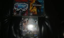 3 Good Ps3 game's with the price of only $25.00 each. All games have no scratches and are in 'Brand New/Excellent' condition! All games include 'Bourne Conspiracy', 'Shaun White Snowboarding' & 'Virtua Fighter 5' If you would like to purchase or discuss