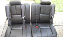 I have for sale a third row leather seat. This is a 3 passenger, 3rd row or rear seat configuration for 2007-2011 Yukon's, Suburban's, Tahoe's and Escalade. This is a black (ebony) leather seat in mint condition. The leather, belts etc are flawless and