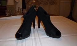 Size 8 - Locale - Black peep toe shootie. Heel to high for me. Wore 1 xPaid $75.00Asking $40.oo