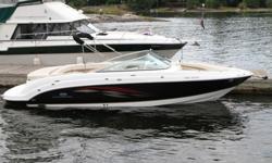 Luxury sport bow rider in amazing condition inside and out. 26'of luxury convenience and comfort. Merc 350 Mag with a Bravo 3, full tops, dual batteries, auto fire extinguisher, enclosed head, full tops, pop up cleats, docking lights, full carpets, stereo