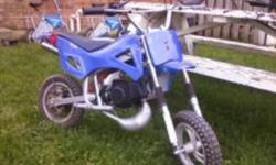 49 cc pocket dirt bike,good for a kid 6-12 years old,2 stoke moter $1.50 to full .running $75. or trade call for more info 519-949-2140
