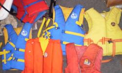 Selling 4 adult life jackets, comes with carry and stow away bag. Selling for $50 OBO. LOCATED IN GODERICH And check out all my other ads see what I got that might interest you! If you dont know how to all you do is, go to the middle right of this page