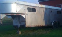 For sale: 4 horse gooseneck, dressing/tack room, good rubber, solid floor, lights all work, pulls straight, ramp just rebuilt, side load, never had a horse not load onto this trailer, good shape just needs alittle tlc. Sold as is. Just hauled it last
