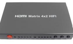 Four HDMI input signals switched or split to two HDMI sink devices
One of the HDMI outputs is with audio output by SPDIF and 3.5mm Stereo Audio Output.
HDCP 1.2 protocol compliant
With HDMI-CEC function.
Support deep color 30bit, 36bit
Support Blue-Ray