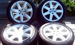 Original OEM MERCEDES 
SL - CLASS
 Rims and Tires 
 
17" ORIGINAL OEM GLOSS SILVER Clearcoated 
7-STAR BEVELED Rims, in Great condition.
 
** Rims Are in Very Good Condition with
Some very Minor Chips ** 
** 4 Centre Caps are INCLUDED with the Rims .**