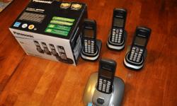 For Sale:
4-handset Cordless DECT 6.0 Phone Panasonic.
Phone used for just over a year, the reason for selling is we are using only a cell phone now.