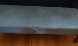 If the item is listed it is still for sale. It is removed immediately when sold. This antique ottoman bench stool has Queen Anne legs. The covering is in good shape it just needs the trim glued where it has come loose. It is 10 inches high by 13 inches