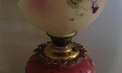 If the item is listed it is still for sale. It is removed immediately when sold. This antique parlor oil lamp is is gorgeous. It may have been electrified at some point as it still has some lamps attached inside. It could easily electrified or a beautiful