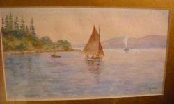 If the item is listed it is still for sale. It is removed immediately when sold. This lovely antique water color is of a sail boat and is on the Gatineau Riverhead in Chaseo Quebec. It is signed but not legible. It is 15 inches by 12 inches.
Please check