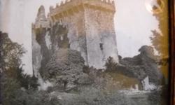 If the item is listed it is still for sale. It is removed immediately when sold. This antique photo picture is of the Blarney Castle in Ireland. It has the original glass and you can see the air bubbles in it. There is a small piece in the lower right