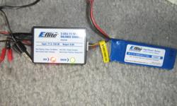 e-flite 3-cell 11.1v li-po balance charger with wall charger and e-flite 3s 11.1v 1000mah 11h battery has 1/2 a flite lol battery is fine call don at 519 777 4630 and make an offer.