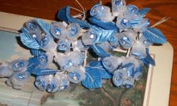50 Blue flowers with jewels in them for sale for 5.00