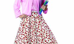 NEW
50's Sweetheart
 
Teen 3-5
Chest 34"
Wasit 27"
 
Includes:
Cotton Cherry printed skirt with attached pink velour top and velour cardigan
White belt
 
Check my other listings, I have LOTS of Costumes listed!
 
Can ship, shipping extra.
Or better yet,