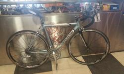 $700 53 cm Cannondale Optimo road bike. Shimano Ultegra shifters & brakes. 3x10 speeds. If you're looking to get somewhere in a hurry, this is your bike! Exceptional stability, climbing, and cornering ability. Want titanium, but don't like the price? Give