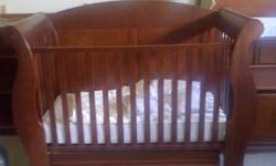 I am selling a beautiful 5 piece used Morigue Lepine nursery set. This is extremely high quality furniture. SOLID WOOD - NO PARTICLE BOARD. I purchased this at Baby World in Stoney Creek in September 2004. I paid over $3800 for this set. I still have the