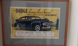 Vintage 1941 ad originally framed by my great grandfather. It was passed down through the generations of my family, but I need gone as reflected in the very reasonable price. I am selling another piece as well both can be bought for $100