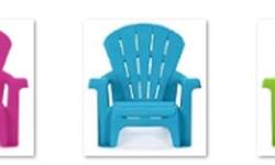 I have 6 Brand New Little Tikes Adirondack Pink Blue and Green Chairs for sale! These are brand new and would look great in your child's room or to give as a gift.
Toddlers will be able to relax in comfort with this kids size Garden Chair. Made to suit