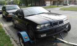 have a 1995 BMW 325i for sale , has black leather heated seats, sunroof, Three Tires are okay one is damaged has four aluminum rimscall me at 6477106041