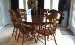 Table with 6 chairs and a glass top. All chairs very sturdy and the table has some scratches no heat damage.
This ad was posted with the Kijiji Classifieds app.