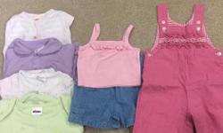 2 sleepers, 2 diaper shirts, tank top, shorts, overalls. Have two sets of each. Smoke and pet free east end home. $9 each set or $15 for both.