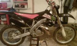 2001 CR 125 . New metal melisha plastics. New FmF fatty racing pipe. New hand guards and number plate and new Scott grips. 3000 O.B.O. 403-952-8728 ask for Tony !
This ad was posted with the Kijiji Classifieds app.