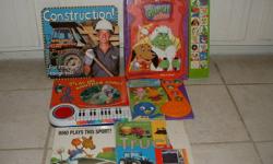Have several groups of childrens   activity  sounding books-each book is different  with popups ,flaps to  pull or buttons to push  or play guessing games with you .  no missing pages  or such  good condition ....smoke * pet free home .... $10.00 each pic