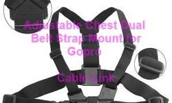 Adjustable Dual Belt Chest Mount Strap For Sports Cam, Gopro
-Dual belt adjustable chest mount set is enhanced model compared with three Point Chest Shoulder Strap Mount Harness, which gives user best control and firm attachment between check and Camera.