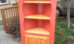 Pine cupboard. Excellent used condition. 76" high, 28" across the face. The colour is not quite as bright as what is shown in the photo.