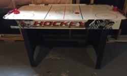 Perfect condition, sparingly and gently used
Comes with 2 strikers and 1 hockey puck
The air runs smoothly and the puck does not get stuck.
Looking for a quick. My kids are much older for it now.
Note - Changed price as need to buy a new puck striker set
