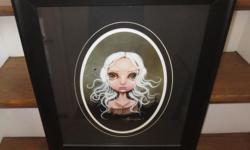 ANGELINA WRONA framed art print "Jane Doe". Overall size is 17 1/2" wide x 19 1/2 " high', size of print is 8 1/2" wide x 12" high. This print has been professionally framed and double matted.
Over the past 10 years, Angelina's artwork has earned