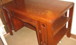 QUAINT  DESK WITH SHELVES ON BOTH  ENDS
NOT SURE OF ITS ACTUAL AGE BUT FOR SURE IT IS PRE 1940
 
I AM WILLING TO SELL FOR $200
I am willing to trade for anything within reason, tell me what you have. I know Christmas is coming that is why I am willing to