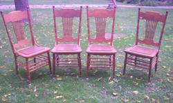 4 Oak antique press back chairs .Very good condition.
$175 .obo
For more info please call 519 539 8310
