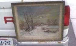 this needs some touch ups a clean and a cpl small fixes as their are two small holes threw the paint the frame is very solid does have a cpl small chips sure a frame pro could help there on the back it was gave to a person and dated 1898 can be viewed in