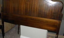 This bed is absolutely gorgeous, unfortunately need to sell as it does not fit the room. It is solid, well made, and very heavy. I have tried to capture the beautiful flaming grain in the wood, but my pictures do not do it justice. Includes headboard,