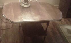 Antique Tea Table for sale - solid wood, opens up at both ends - 2 shelves in excellent condition