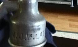 J.J. Mc Laughlin ltd syphon for hygeia water.  In great shape no cracks no scratches lettering is still clear and readable.  British syphon fog topper with emblem Great piece for any bar. 
Any reasonable offer will be taken