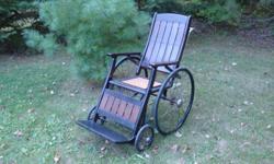 Antique wheelchair circa 1920.  Excellent condition.  Must be seen to be appreciated.  Call to view.  Pickup only.