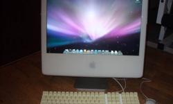 Apple Imac G5 20 inch 1.8ghz PPC OSX 10.5.8, Ilife 09, Iwork 09, 1 Gig DDR, new 640 gig Hard Drive, Superdrive. Apple Keyboard and Mouse. Please call for viewing - 403-580-6180.
