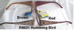 In stock are artist Sue Coleman of Premium Reading Humming Bird.
Each include FREE shipping, Micro Fibre Pouch, Hard Case and Neck String. We also have same artwork in sun glasses.
Ordering information is available here and on our website or email us;
