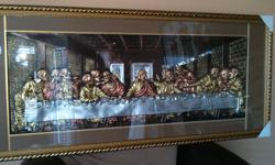 Vintage Leonardo DaVinci Style THE LAST SUPPER Framed 3-D Print Picture (NEW)
The Last Supper is the final meal that, in the Gospel accounts, Jesus shared with his Apostles in Jerusalem before his crucifixion.
GORGEOUS FRAME ACCENT IN ANY DINING ROOM
$300