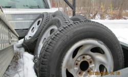 * Phone reply preferred 613-791-9813 *
AS NEW 4 Motormaster Total Terrain winter tires
Mounted & balanced on Ford steel rims, lug 1-3 = 135 mm
Rims fit F150 1997-2003 & Expedition 1997-2001
Selling as truck died early winter (thus very little use)...
Tire