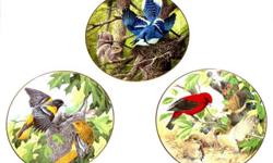 OPEN 10 am till 5 pm on Dec 24th,
the closed till Jan 7th 2012.
Merry/Happy everyone.
Set of 12 Limoges Porcelain, First Edition
plates produced for the Audubon
Society in 1983.
These plates feature the art of A.J. Rudisill
and illustrate 12 different