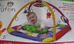 In excellent shape.  Your baby will have hours of fun.  A must for everyone with a baby.  Plays music and has lights.  Play mat is clean and in great condition.  From a pet and smoke free home.
 
If you are reading this then it is still available.